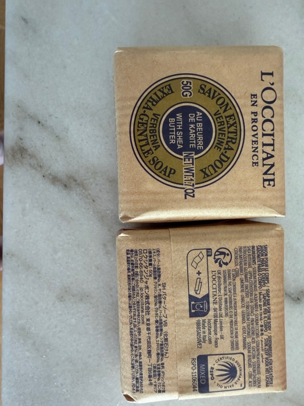 L'OCCITANE Verbena Soap Bar Duo - Kraft Yellow Packaging